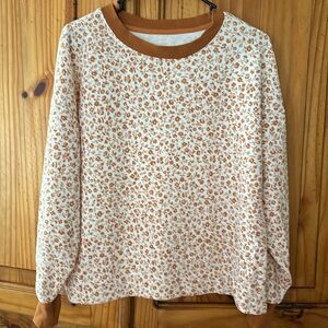 ***** 5 for $25 Lou & Grey Rust and White Floral Print Sweatshirt